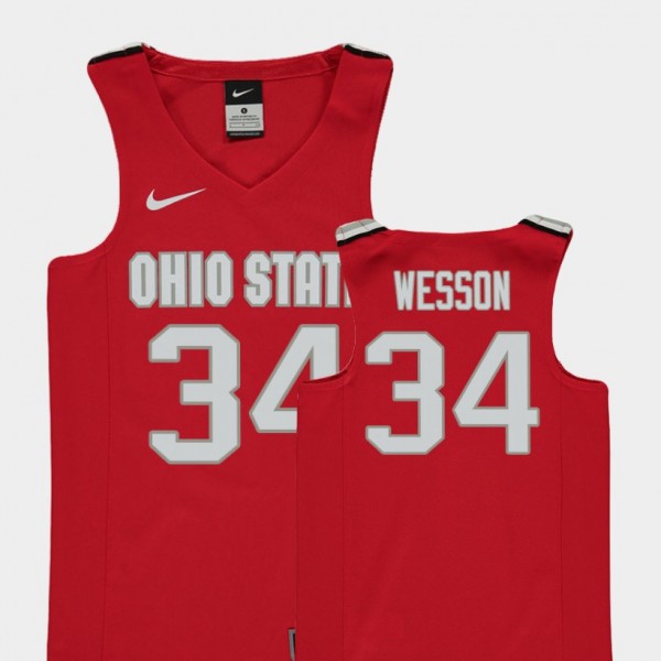 Ohio State Buckeyes Kaleb Wesson Youth #34 Red College Basketball Jersey 2404ECXC6